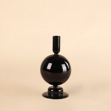 玻璃燭台燭台 A, 黑色的