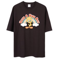 벤힛 남녀공용 루니툰 트위티 오버핏 반팔티셔츠 WBRTOM3312F