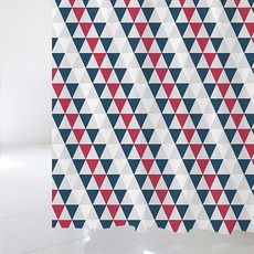 디자인수풀 북유럽 스타일 샤워커튼 sc315 1800 x 1880 mm + 플라스틱 고리 12p + 화이트 커튼봉 풀세트, 1세트, 멀티(혼합)컬러
