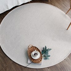 Reciente 人字形劍麻可水洗圓形地毯