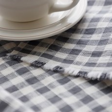 천팜 立體竹節格紋 20支色織棉布料 1388, 灰色