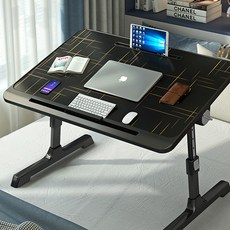 높이 각도 조절 조명 디자인 베드 책상 베이직, 블랙