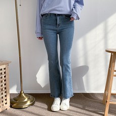 Heyjin 女款高腰彈力靴型牛仔褲