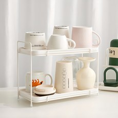 efactory Judy N 瀝水杯碗餐具收納架附托盤, 單色(有左右手把), 2層, 1個