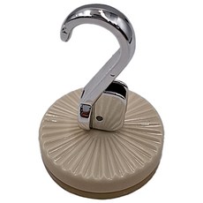 德利生活 創意簡約免打孔真空吸盤掛勾 奶油白 穩固承重 防水防潮, 1個