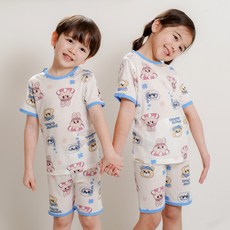bonumam 五分人造絲提花家居服上下套裝