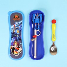 릴팡 아동용 빠샤메카드 모션 릴팡 젓가락 마스코트 스푼케이스 세트, 혼합색상, 스푼 + 젓가락 + 케이스, 1개
