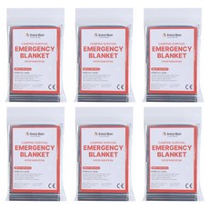 Breeze Moon 應急用保暖銀箔毯, 銀, 6個