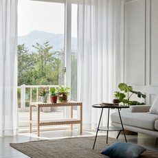 VIEW HOUSE Cloud雞眼雪紡窗簾 2p套組, 白色