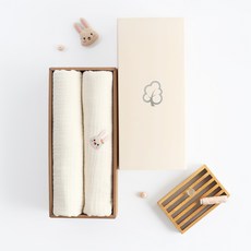 moms nature 嬰幼兒用純棉楊柳紗布Melo毛毯 毯子 午睡被 2入 Melo套組, 蕾妮