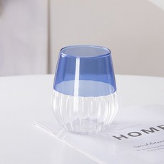 French Mars 重點半彩居家咖啡館玻璃杯 435ml MMM3293, 藍色, 1個