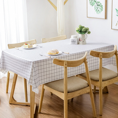 비투윈 데일리 식탁보, 화이트 체크A, 1개, 90 x 90 cm