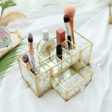 更美 複合型化妝品玻璃收納盒 EP-0730, 1個