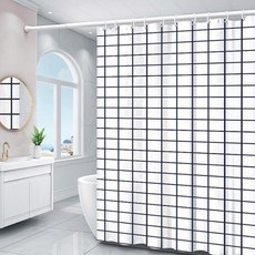 北歐簡約浴室浴簾 款式2 165 x 180 cm L53, 1個