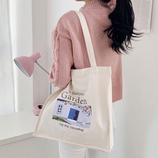 지니얼 여성용 프린팅 패브릭 캔버스 에코 숄더백 GA5649