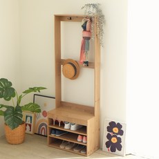 EASYHOME 台灣製 可收納9雙鞋吊掛座式鞋櫃 59.5 x 29.8 x 165cm, 3層, 北歐原木色