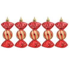 聖誕樹糖果造型裝飾 5入, 紅色的