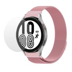 스페이스쉴드 날개형 스마트워치 메탈 밴드 20mm + 필름 세트, 로즈핑크, 1개