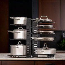 DAILYSHARE 鍋具架 8層 雙面 54 x 42 cm, 黑色, 1個