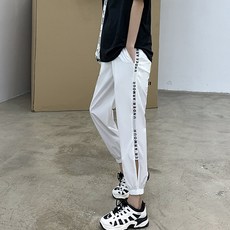 孕婦字母線條開衩束口運動褲