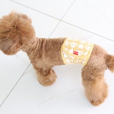 RAREMINX 印花寵物禮貌帶 黃色, 中型, 1件, 1個