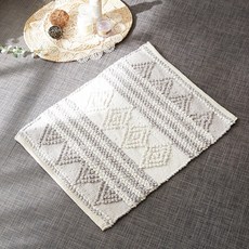 La Pomme 棉質浴室腳踏墊, 白色 灰色, 1個