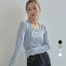 어썸어라운드 여성용 라운딩 언발 긴팔 티셔츠
