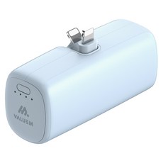 밸류엠 단자 접이식 도킹형 손난로 겸용 보조배터리 5000mAh 애플8핀, VM-B2DHWD018P(8핀), 스카이 블루