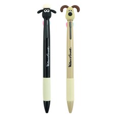粉紅色的腳 公仔三色原子筆 0.7mm 兩入組, 1組, 米色+黑色