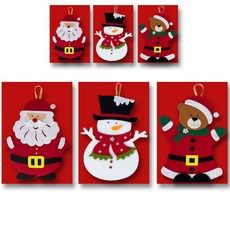 Yeongwon B20 聖誕掛式不織布卡片 3件組, 混合顏色, 2套