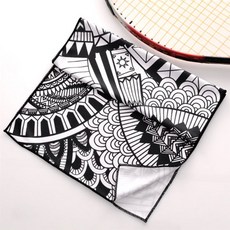 Sonio 獨特印花涼感運動毛巾 30 x 100 cm, 1個, 05 黑白