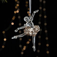Home Flow冬季氛圍亮片壓克力吊飾裝飾品鑰匙 2種組, 芭蕾舞女演員, 1個