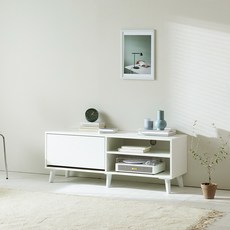 이프 오픈형 낮은 거실장 방문설치, 화이트