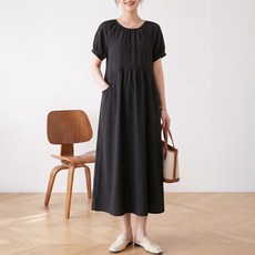 아이캔심플 여름 데일리 루즈핏 임산부 반팔 롱원피스