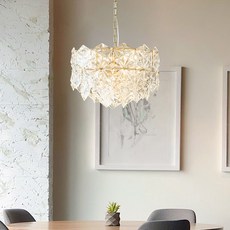 히트조명 크리스탈 사티 6등 펜던트 조명 D50014, 골드