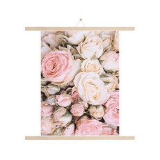 室內裝飾 玫瑰C 海報 + 掛軸 + 繩子 隨機出貨, 米色木紋