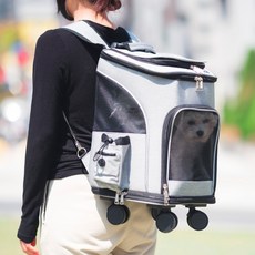 Chilshi 寵物提籠兩用後揹包, 灰色, 1個