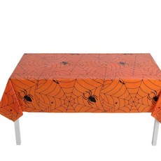 Kipopo 一次性派對萬聖節桌布 橘色蜘蛛網 137 x 274 cm, 1個, 1入