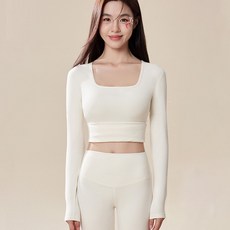 Cove女性用方領高腰刷毛保暖發熱內衣套裝