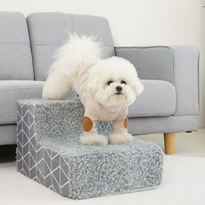 REDPUPPY 狗狗用向日葵2層寵物階梯, 灰色, 1個