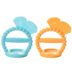 Dailylike 鑽石造型手環固齒器, 04款 黃玉+海藍寶石, 奶嘴 2種, 1組