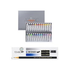 ShinHan 壓克力顏料 20ml+4B素描筆 12入, 24 種顏色