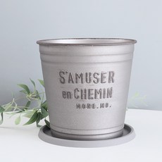 MORIANN Teenlust 基本款圓形塑膠花盆 + 花盆托盤組, 灰色(269 Z), 1套