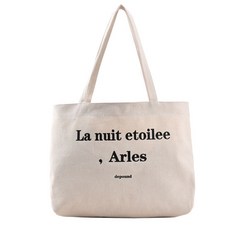 JH Company 帆布字母印花購物袋, 黑色