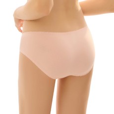 EASY SHOP 防擴雙C蠶絲 + 莫代爾蕾絲中腰三角內褲, 甜粉紅