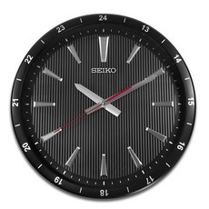 Seiko 精工 靜音掛鐘 立體刻度/滑動式秒針 QXA802K, 黑色