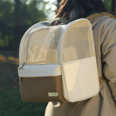 바오스레 반려동물 베이직 일상 이동 백팩, 아이보리, 1개
