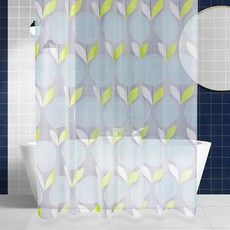 JLIFE 藍色蒲公英浴簾, 1個, 透明