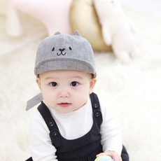 JOYMULTI 嬰幼兒五官立耳綁帶棒球帽