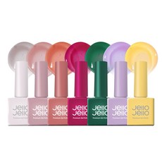 Jello Jello 指甲油 7入, Taro Milk+Mauve+Indie Rose+Vintage Wine+Green Bottle+Purple Candy, 1組